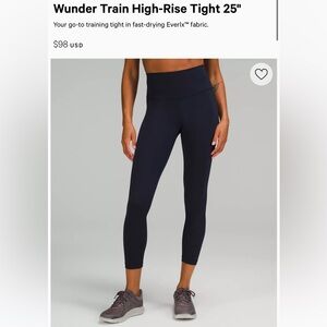 Lululemon Wunder Train High Rise Navy Leggings